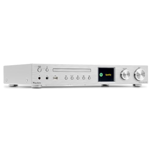 Audizio Bolzano Internetradio mit DAB+ und FM - Mit CD-Player, Bluetooth und Spotify Connect - Silber