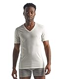 Icebreaker Merinowolle Herren Unterwäsche - Anatomica T-Shirt mit V-Ausschnitt | Merino Shirt | Wandershirt | Merino Shirt | Merino Unterhemd | Merino Tshirt - Snow, XXL