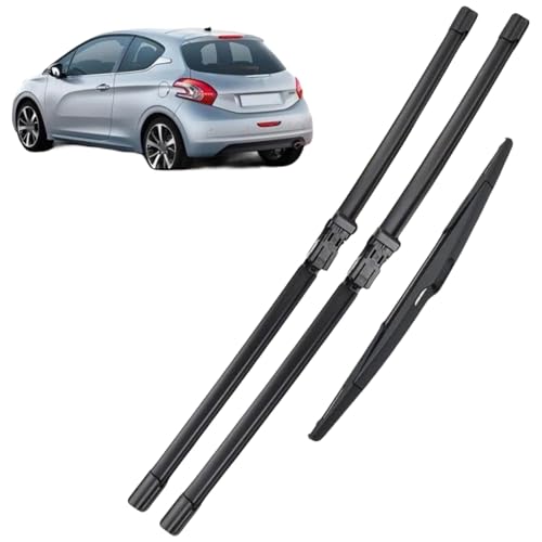 Scheibenwischer, vorne und hinten, Wischerblätter-Set, für Peugeot 208 2012-2018, Scheibenwischer