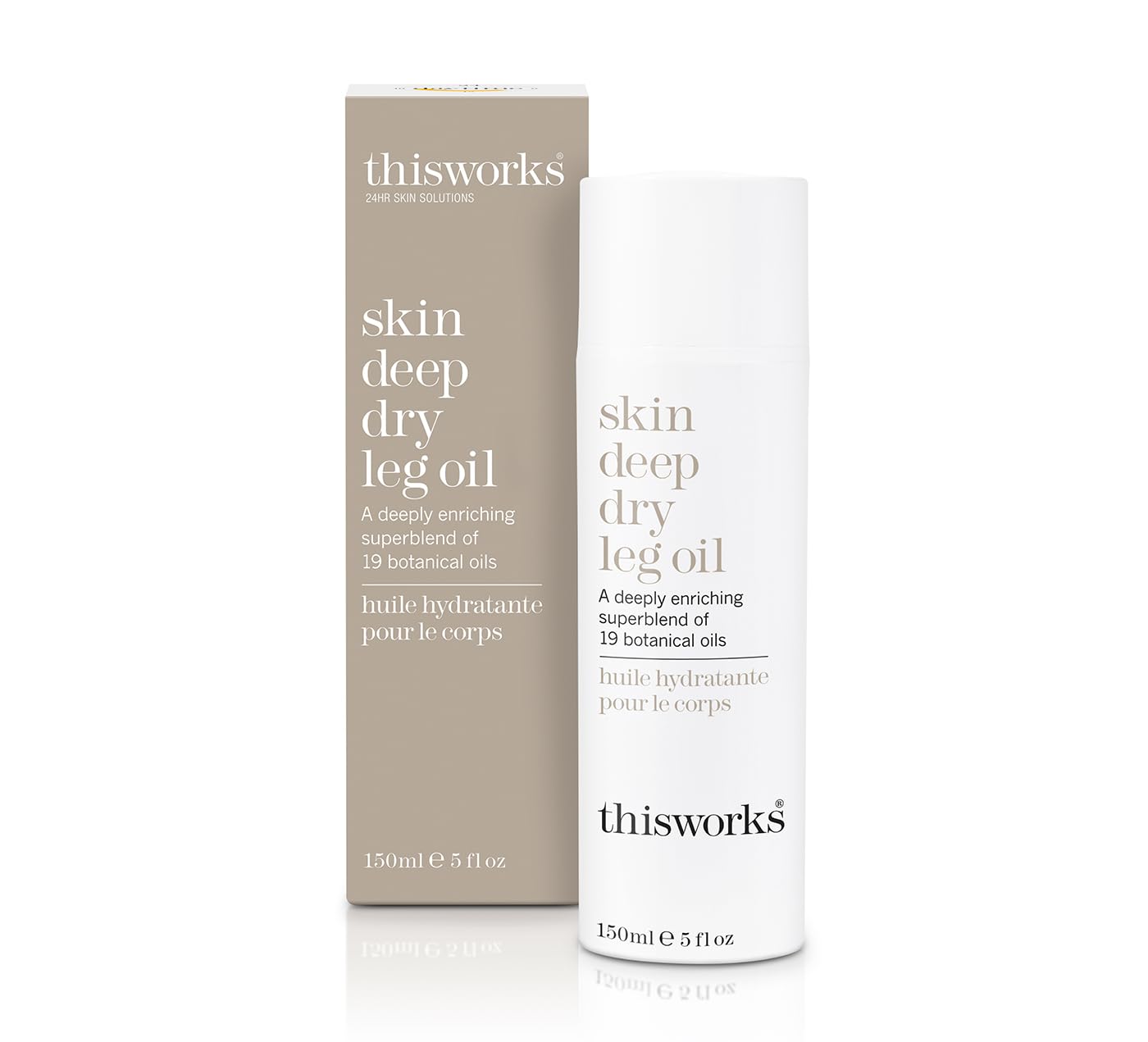 This Works Skin Deep Dry Leg Oil, 150 ml - Körperöl für trockene Haut – nährende Feuchtigkeitscreme für den Körper, angereichert mit 19 ätherischen Ölen für einen feuchtigkeitsspendenden Glanz