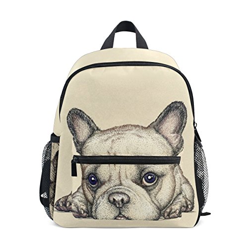 Kinderrucksack, Französisch Hund Bulldogge gedruckt personalisierte leichte Kindergarten für Kinder Mädchen Jungen