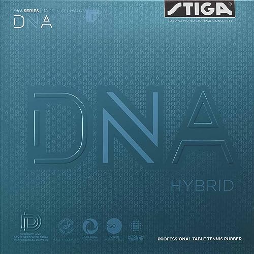 Stiga Tischtennisbelag DNA Hybrid M mit 47,5 Grad Schwammhärte, Power Sponge Cells und H-Touch Tensor-Technologie, Rot, 2.1