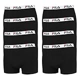 FILA Herren Boxershorts 8er Pack - Logo Pants Cotton Stretch - Enganliegend - Bequem - Farbenauswahl (Schwarz, S - 8 Pack)