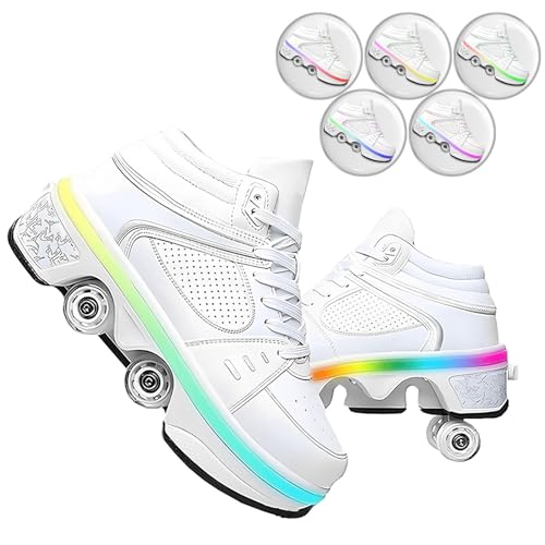 Pinkskattings@ Damen Und Mädchen Rollschuhe Skateboard Schuhe Kinderschuhe Mit Rollen Skate Shoes Rollen Schuhe Sportschuhe Laufschuhe Sneakers Mit Rollen Kinder