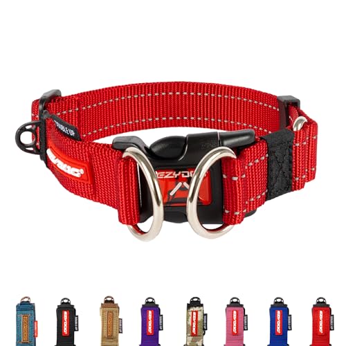 EzyDog Double Up Halsband, rot, Medium (29cm - 40cm)