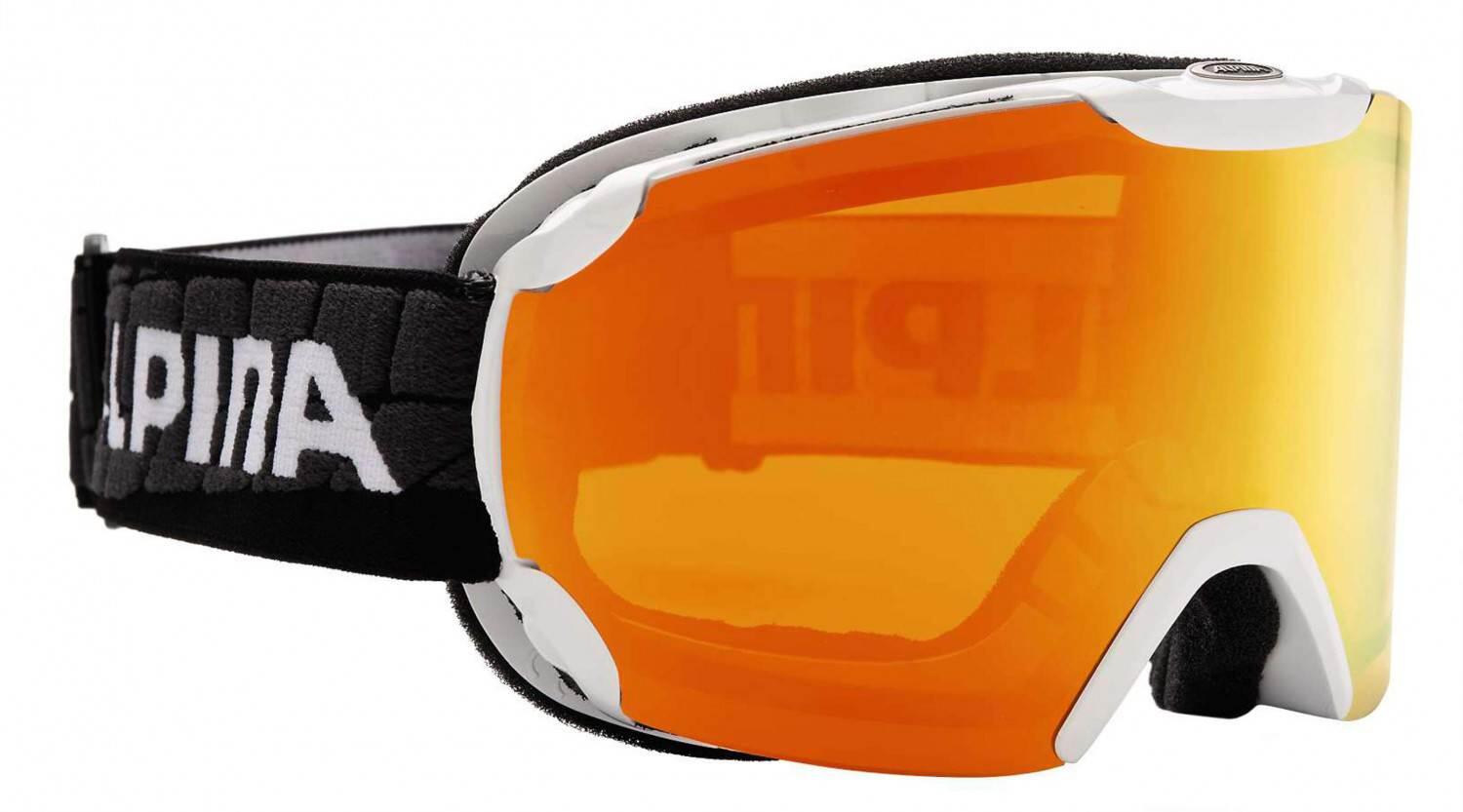 Alpina pheos multi mirror skibrille (farbe: 813 weiß/orange, scheibe: multimirror oange)