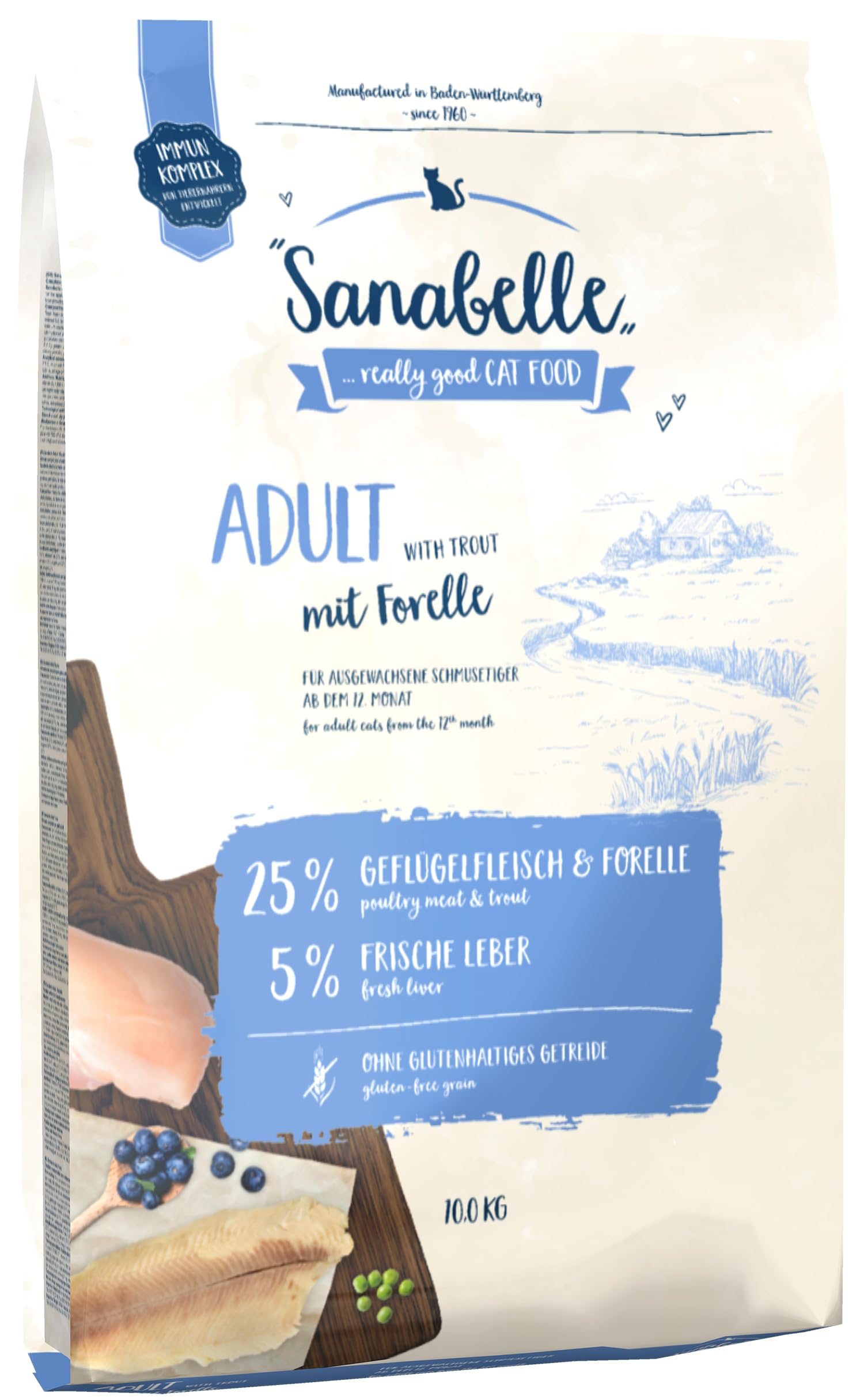 Sanabelle Adult mit Forelle | Katzentrockenfutter für ausgewachsene Katzen (ab dem 12. Monat) | 1 x 10 kg