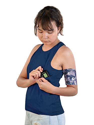 Unisex-Tanktop für Insulinpumpen mit Taschen und Öffnungen für Schläuche. Mit den meisten Insulinpumpenmarken kompatibel. (XL)